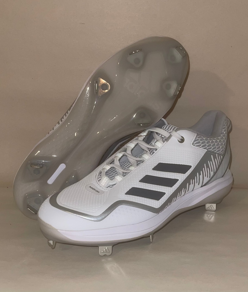 Adidas icon 7 dripped out white metal baseball cleats