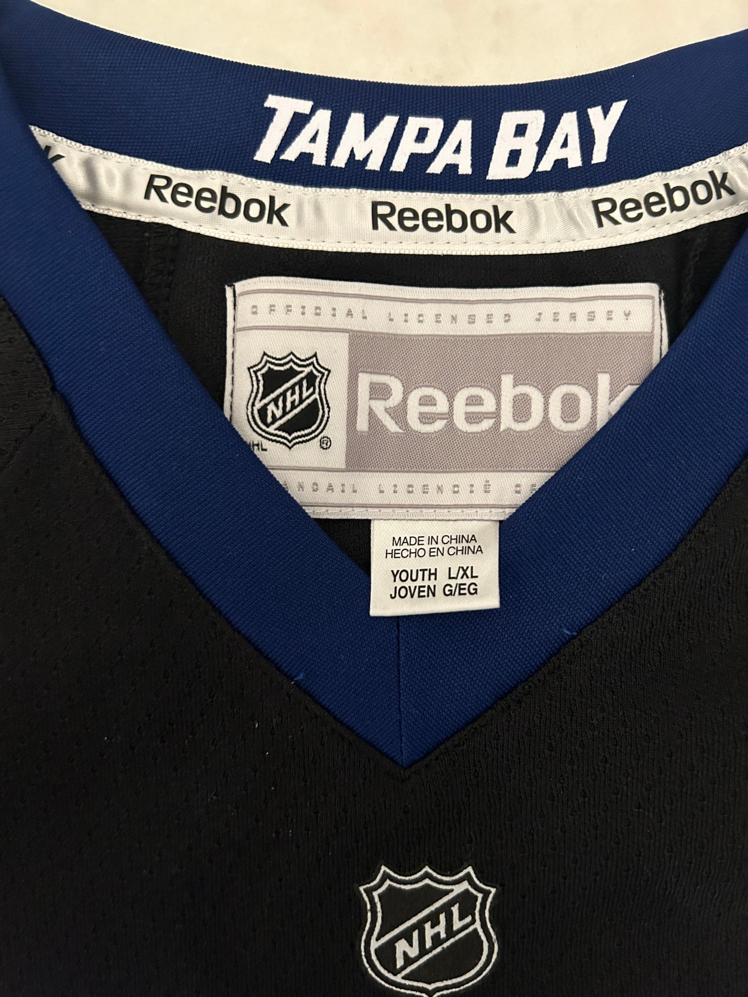 Used White Reebok Tampa Bay Lightning Game Jersey