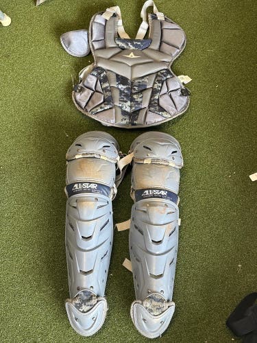 All Star System 7 Intermediate Custom Grey Navy Camo Catcher's Set