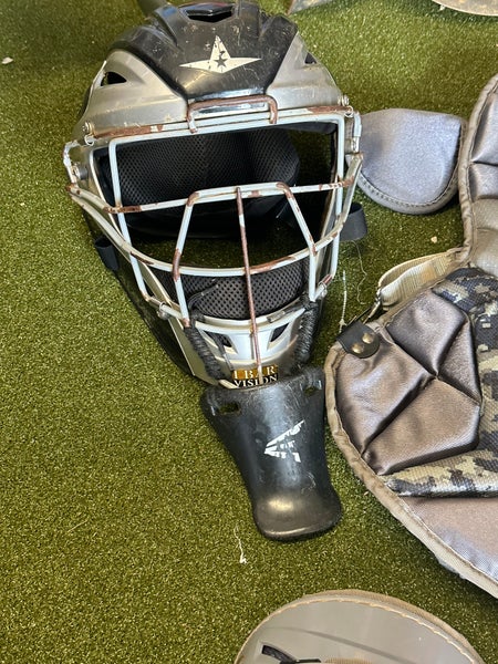 All Star System 7 Intermediate Custom Grey Navy Camo Catcher's Set