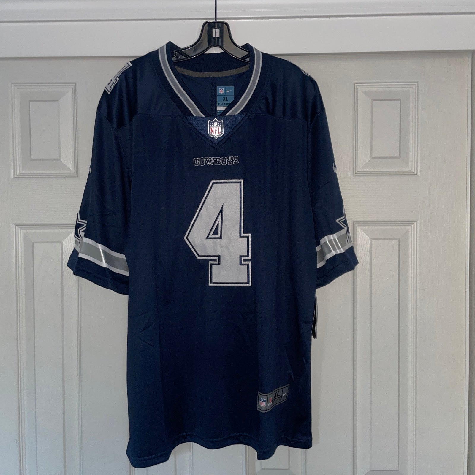 Dallas Cowboys Dak Prescott blue silver mens XL stitched football jersey  NWT