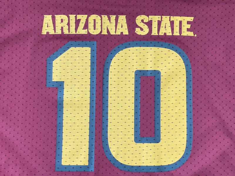maroon Arizona State Sun Devils stitched basketball jersey - adult large /  L