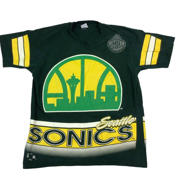 Mitchell & Ness Seattle SuperSonics Men's Retro Logo T-Shirt - Gray