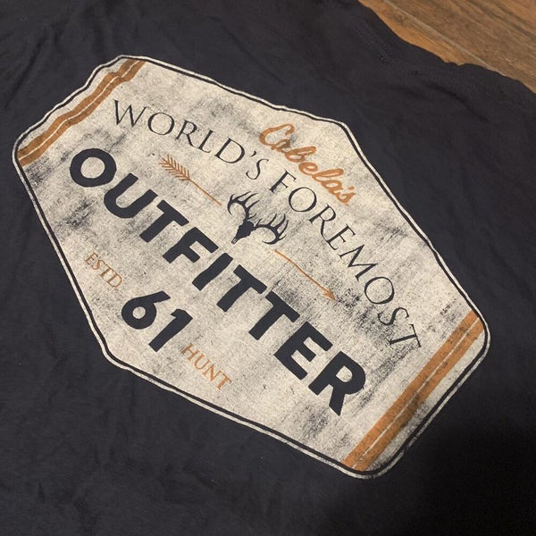 Cabela's World's Foremost Outfitter Outdoors Hunting Logo Shirt Sz