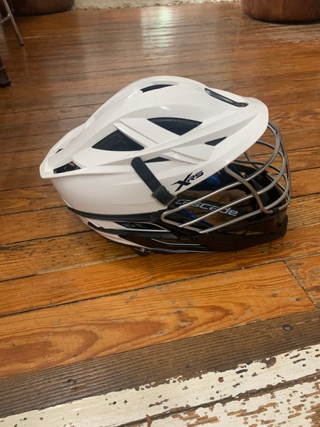 Cascade XRS Lacrosse Helmet (New) - White with Chrome Facemask (Retail: $350)