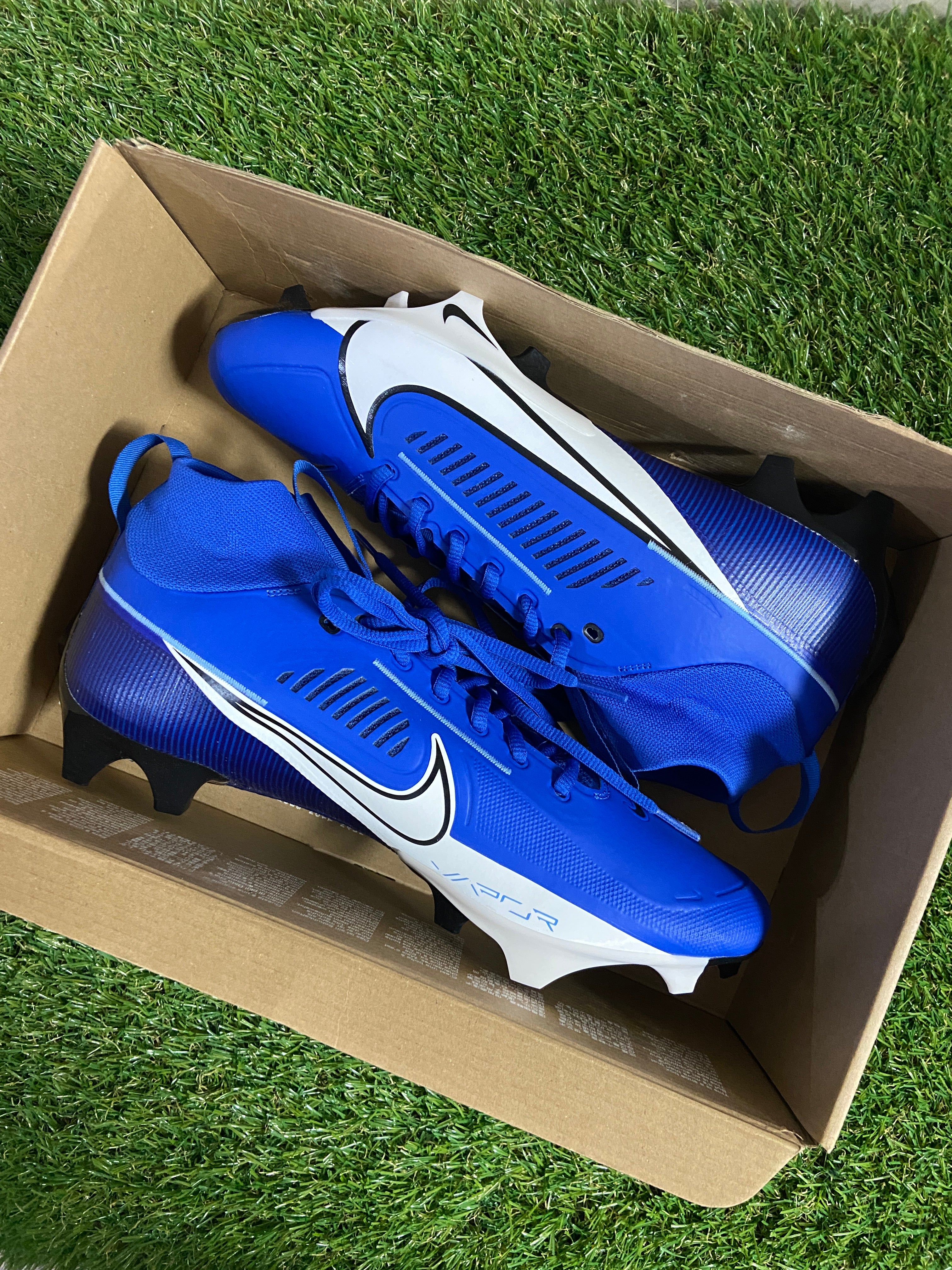 Nike Vapor Edge Pro 360 2 Blue White Black Football Cleats  display picture 1