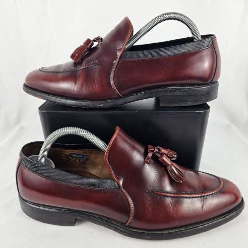 Allen Edmonds Ethan Men's Cherry Red Tassel Wingtip Moc Toe Loafers Size 9 D