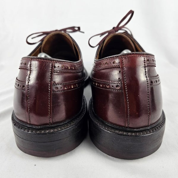 Vintage Wright Wingtip Oxford Brogue Shoes, Burgundy Leather  display picture 3