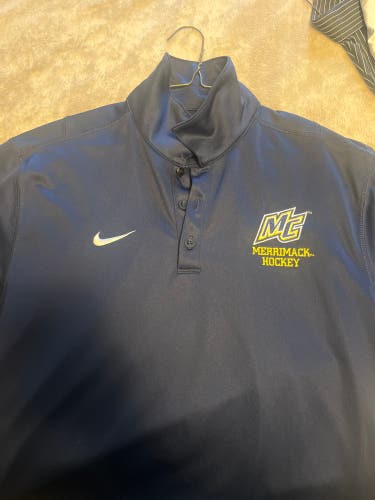 Nike Merrimack College Hockey Polo Team Issued (M) Like New Smoke Free