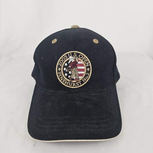 2005 U.S. Open Pinehurst No. 2 Black Adjustable Strapback Golf Hat Cap