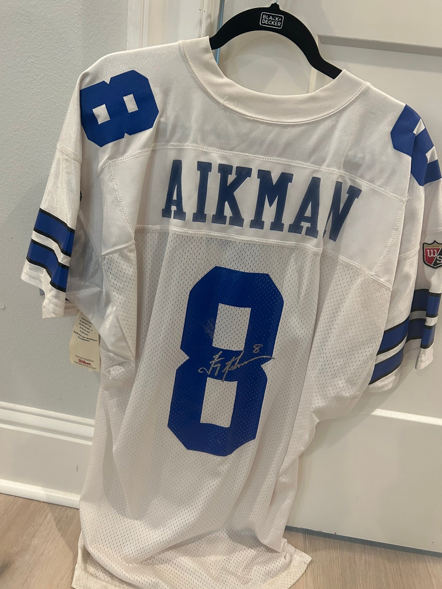 Champion TROY AIKMAN No. 8 DALLAS COWBOYS (Size 48) Jersey BLACK