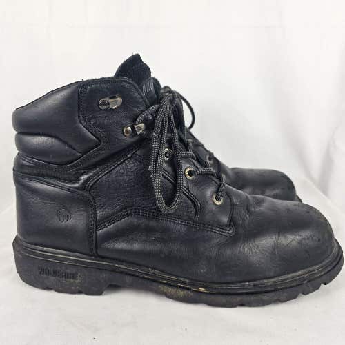 Mens Wolverine 6" Black Leather Steel Toe Work Safety Boots W08167 Size 13M