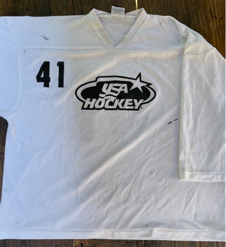 White USA Hockey Jersey Goalie Cut (XXL)