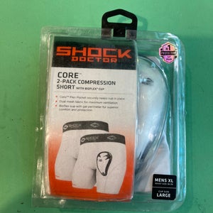 White New XL Men's Shock Doctor Compression