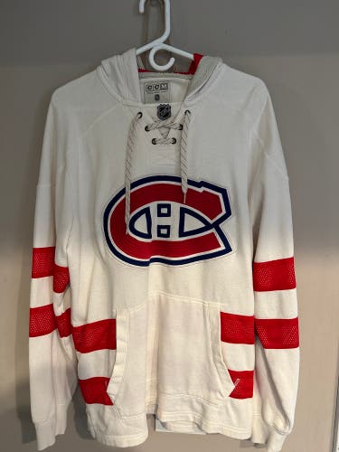 White Vintage Montreal Canadians Hockey Hoodie