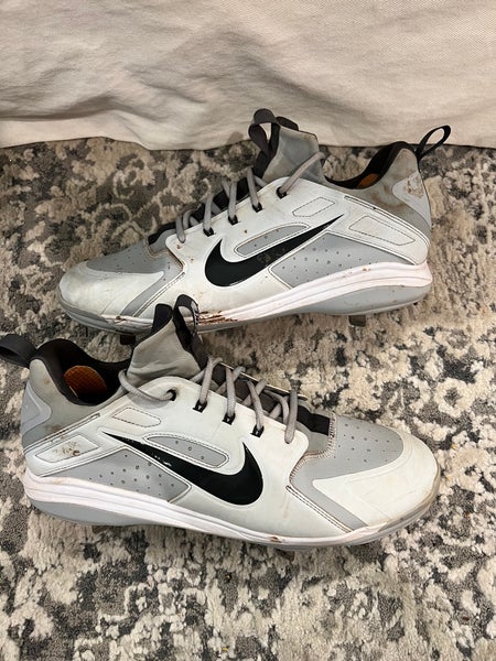 Nike Alpha Huarache Elite Low Baseball Metal Cleats Gray Men Size 11.5AJ1433 001