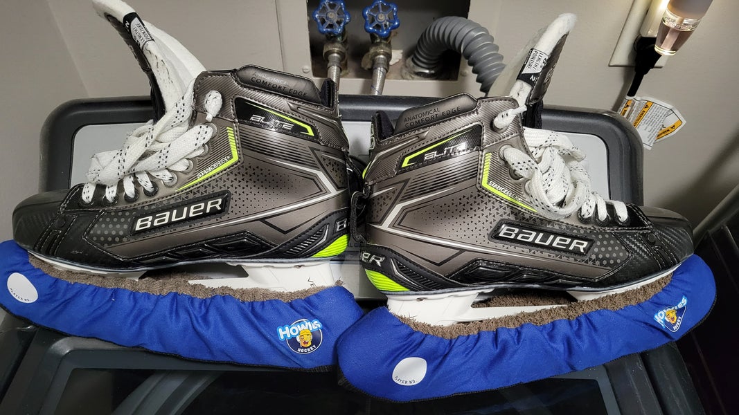 Senior Used Bauer Elite Hockey Goalie Skates Regular Width Size 8.5