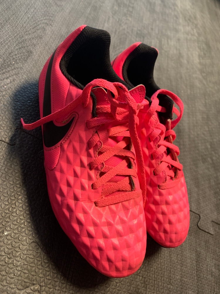 Pink Nike Tiempo Cleats Youth Size 3 3Y