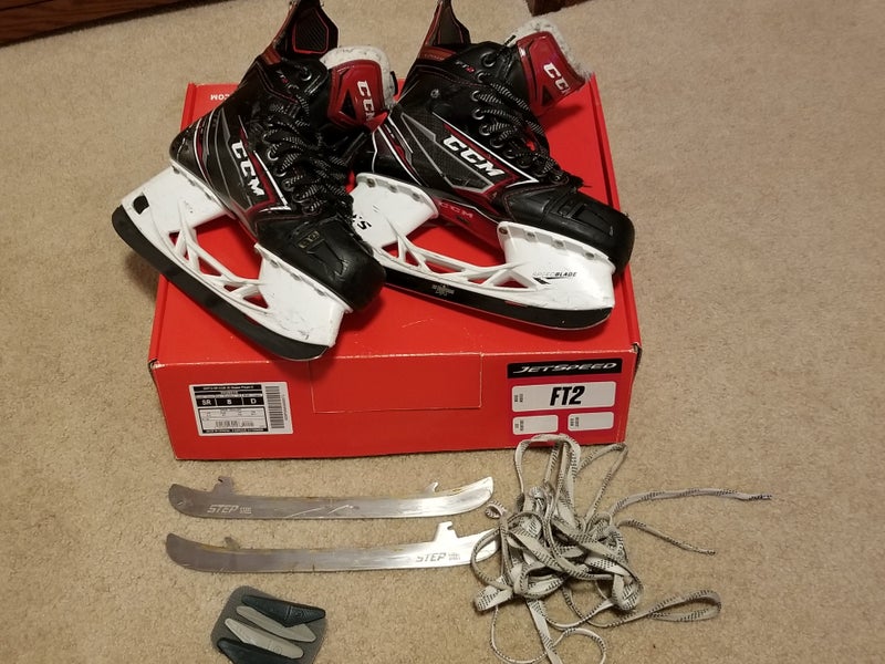 Senior Used CCM JetSpeed FT2 Hockey Skates Regular Width Size 8 + Bladetech Steel + STEP Steel