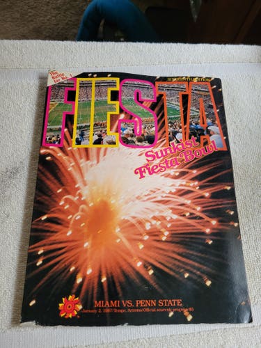 Vintage 1987 Sunkist Fiesta Bowl Miami vs. Penn State Souvenir Program