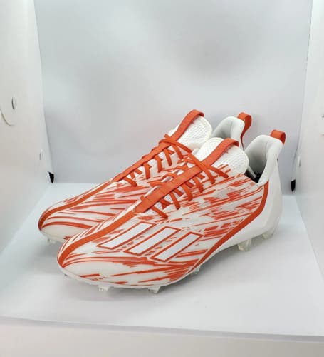 NEW Adidas Adizero Football Cleats Men's Size 12.5 - Orange White Shoes HP8748