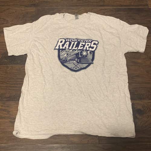 Worcester Railers ECHL Hockey Bud Light Promotional Logo T-Shirt Size Lg