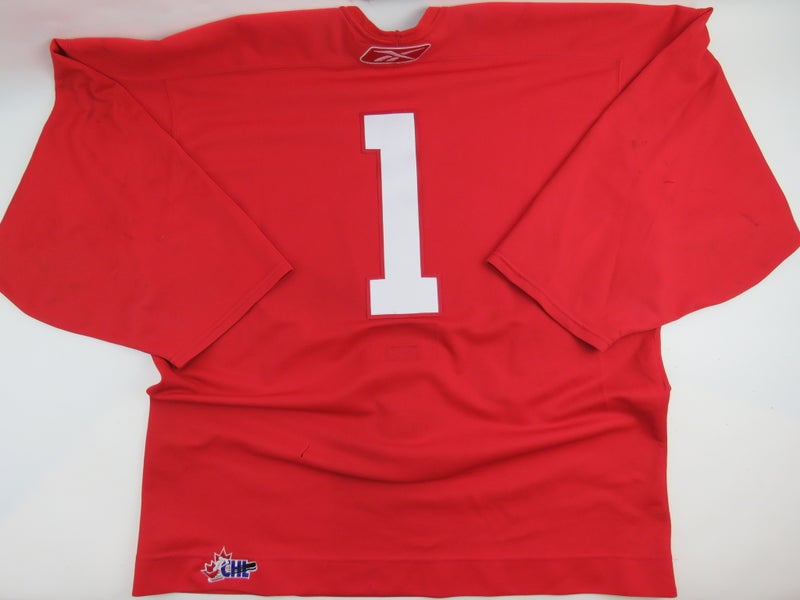 Reebok Practice Worn Authentic OHL Pro Stock Ice Hockey Jersey Red