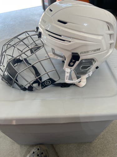 White New Medium Warrior Alpha One  Helmet Combo