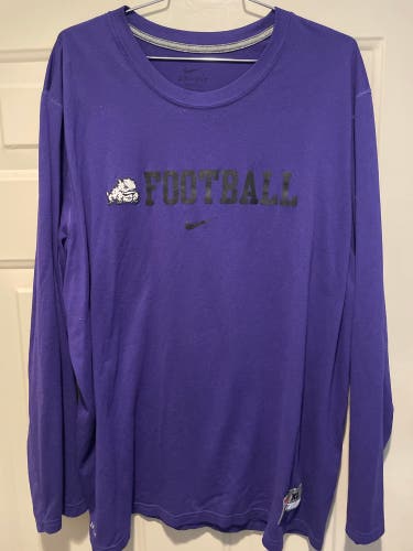 Purple Used Men's Nike TCU Football L/S