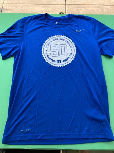 Blue Duke 50 years of Womens Lacrosse Large Women's Nike Dri-Fit Shirt