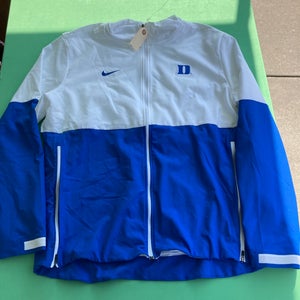 White/Blue Duke Full Zip Men's Large Nike Sweatshirt