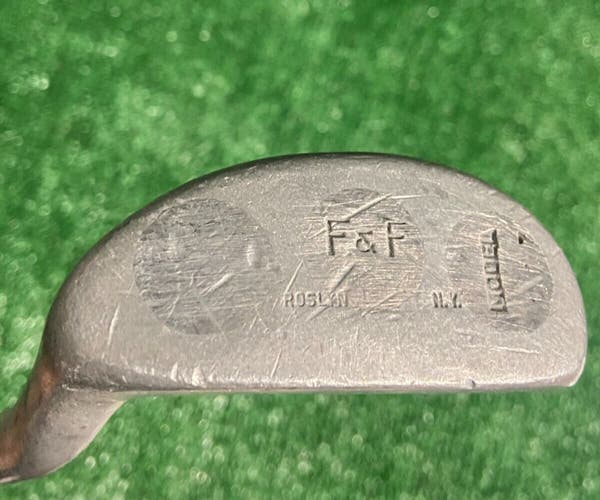 F & F Putter Roslyn NY Putter RH Steel 35 Inches Good Grip Rare Vintage Club