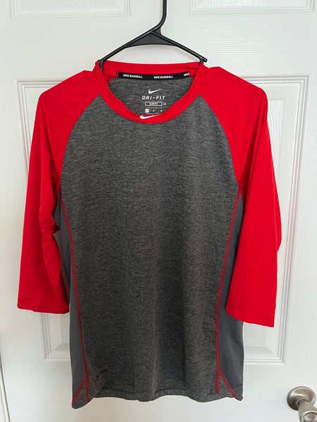 NWT men's small nike Dri-FIT Flux 3/4-Sleeve henley Baseball Top