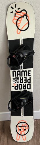 Used Unisex Burton Name dropper Snowboard Freestyle W/O Bindings Soft Flex True Twin