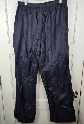 Cabela's Nylon Rain Pants Drawstring Mens Adjustable Waist Black Fishing Size LT