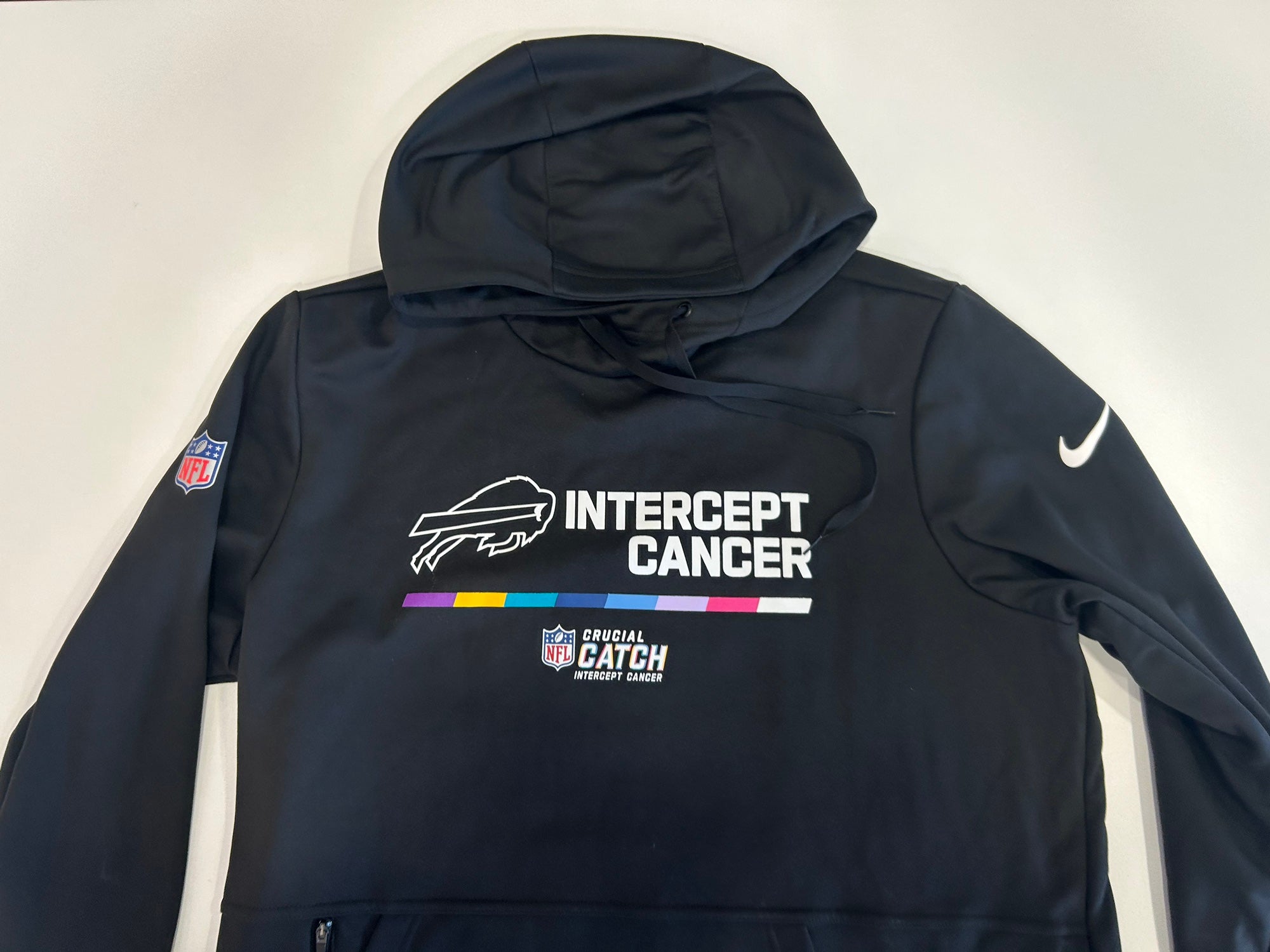 BUFFALO BILLS TEAM ISSUED NIKE SIDELINE THERMAL INTERCEPT CANCER