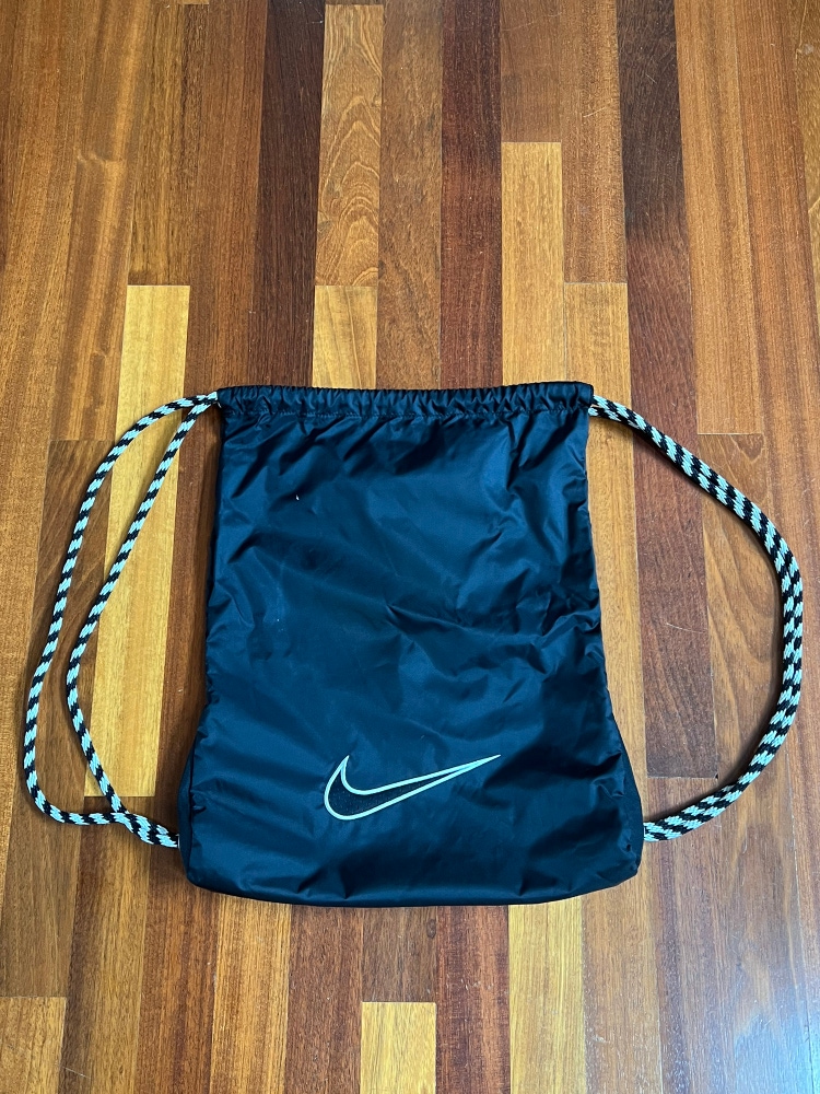 Embroidered Black Nike Heavy Duty Drawstring Bag