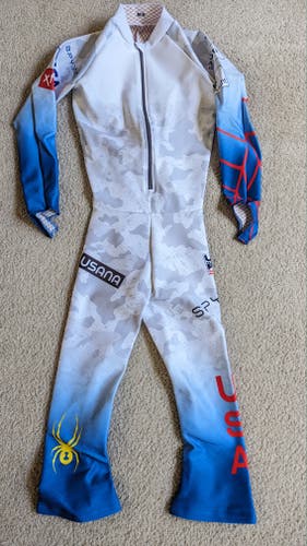 NEW Women's US Ski Team Spyder DH Race Suit 2021 in Snow Camo