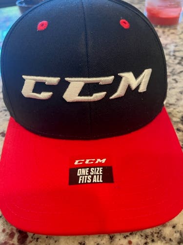 Black New Adult Unisex One Size Fits All CCM Hat New with Tags
