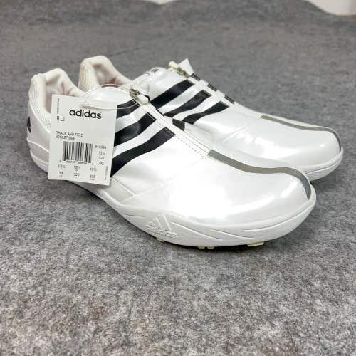 Adidas Mens Shoe 14 White Black Cleat Long Jump Track Spikes Sports Low Cut LJ A