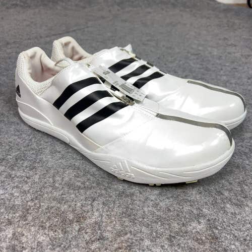 Adidas Mens Shoe 14 White Black Cleat Long Jump Track Spikes Sports Low Cut B LJ