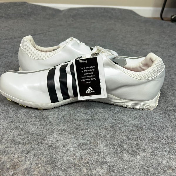 Adidas Mens Shoe 14.5 White Black Cleat Long Jump Track Spikes Sports Low LJ C