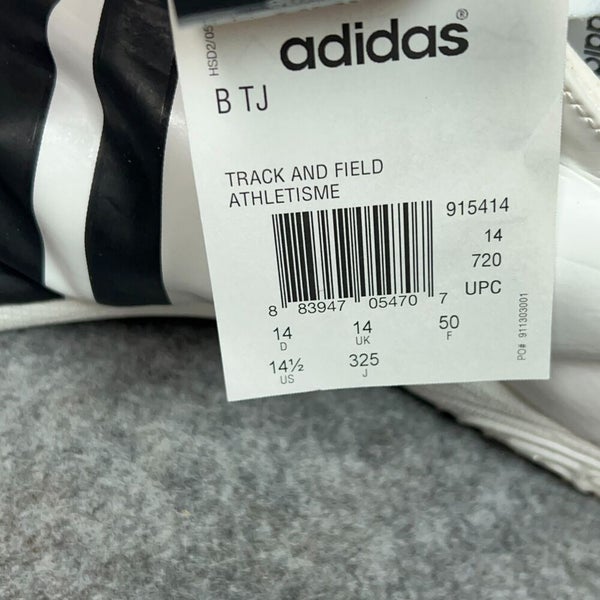 Adidas Mens Shoe 14.5 White Black Cleat Long Jump Track Spikes Sports Low LJ C