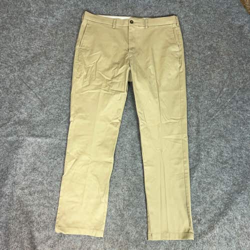 George Men Pants 38x32 Khaki Tan Straight Dress Chino Workwear Pockets Solid