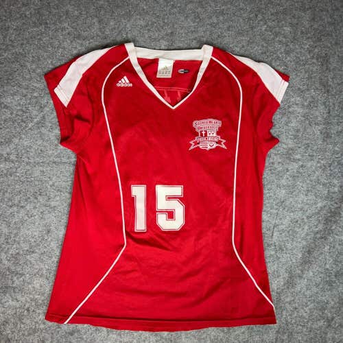 Sacred Heart Pioneers Womens Jersey Medium Adidas Red White NCAA Volleyball 15