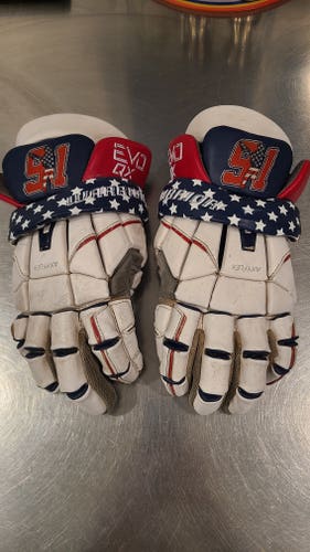 Used Warrior EVO QX Lacrosse Gloves Extra Large