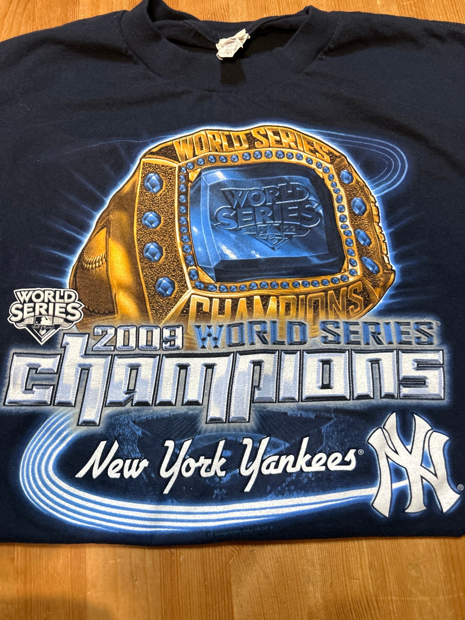 Vintage 2009 American League New York Yankees World Series Champions T  Shirt L