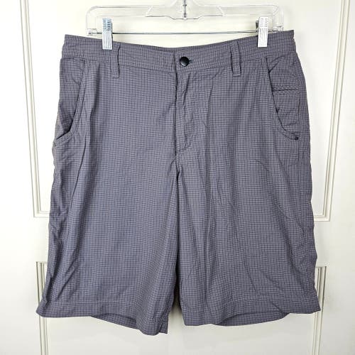 Lululemon Kahuna Golf Shorts Men's Size 34 Flat Front Check Pattern Stretch