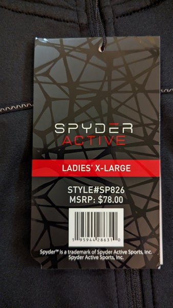 NEW - Spyder Active Full-Zip Hoodie - Black - Women's XL