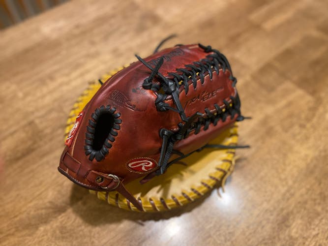 Restored Rawlings Right Hand Throw Outfield Heart of the Hide HOH PRO601P Baseball Glove 12.75”